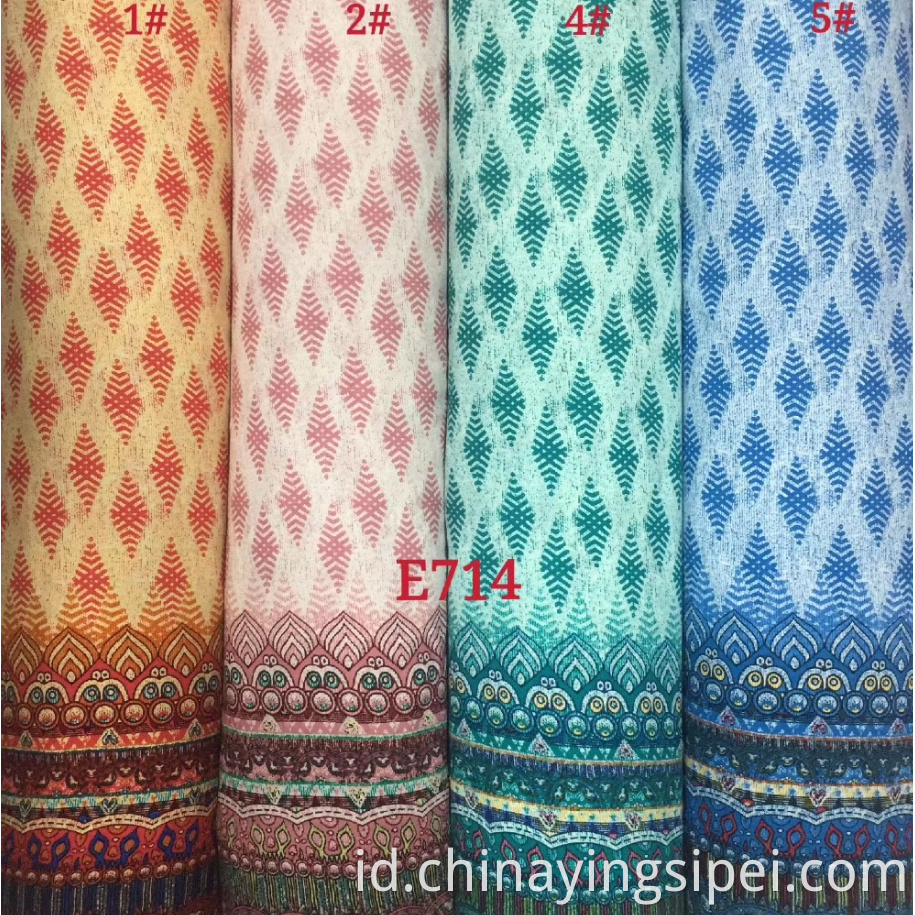ISP Textlie Challis 45S*45S Tekstil Spun 100% Produsen Printing Digital Rayon Fabric